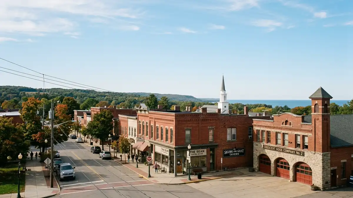 Public restroom locations mapped in North East Township, Pennsylvania — 2 facilities across zip codes 16428