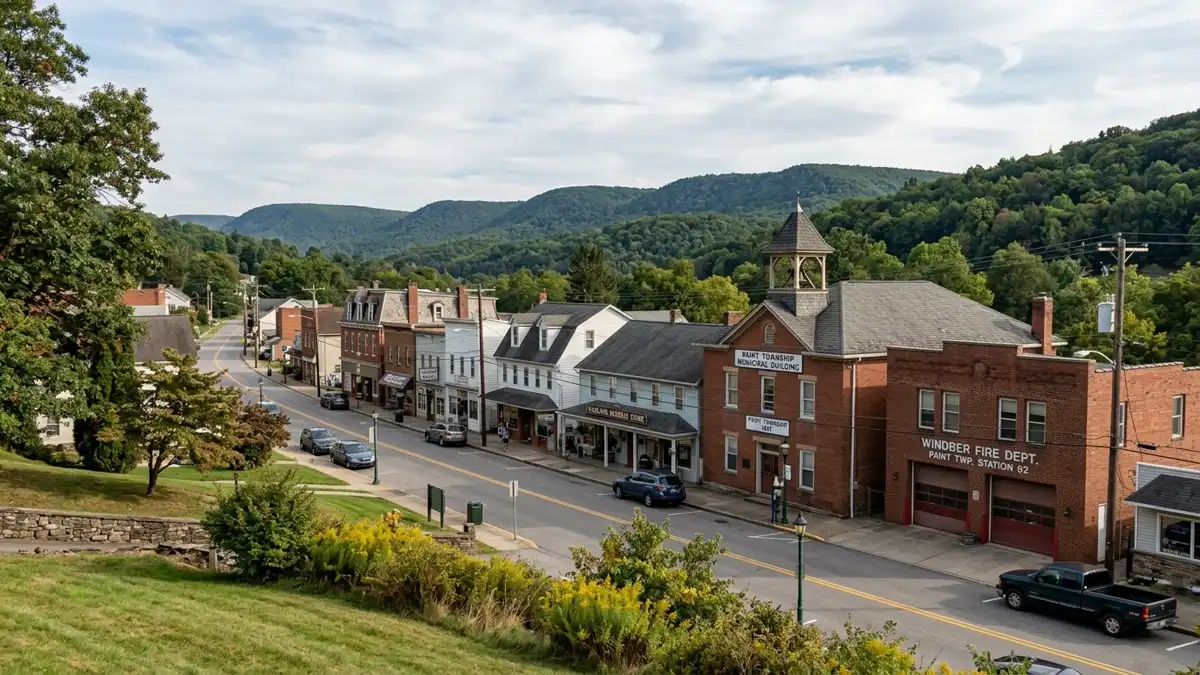 Public restroom locations mapped in Paint Township, Pennsylvania — 4 facilities across zip codes 16254