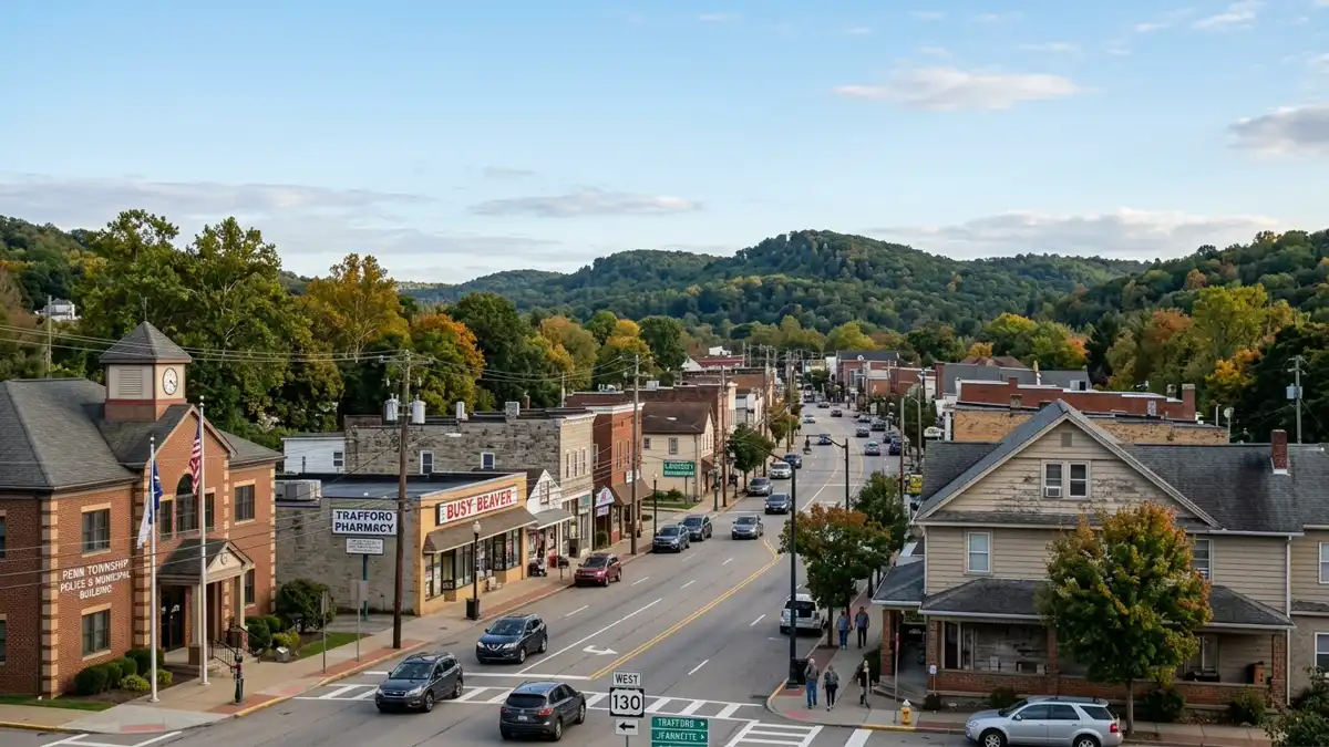Public restroom locations mapped in Penn Township, Pennsylvania — 34 facilities across zip codes 16647, 16832, 17020