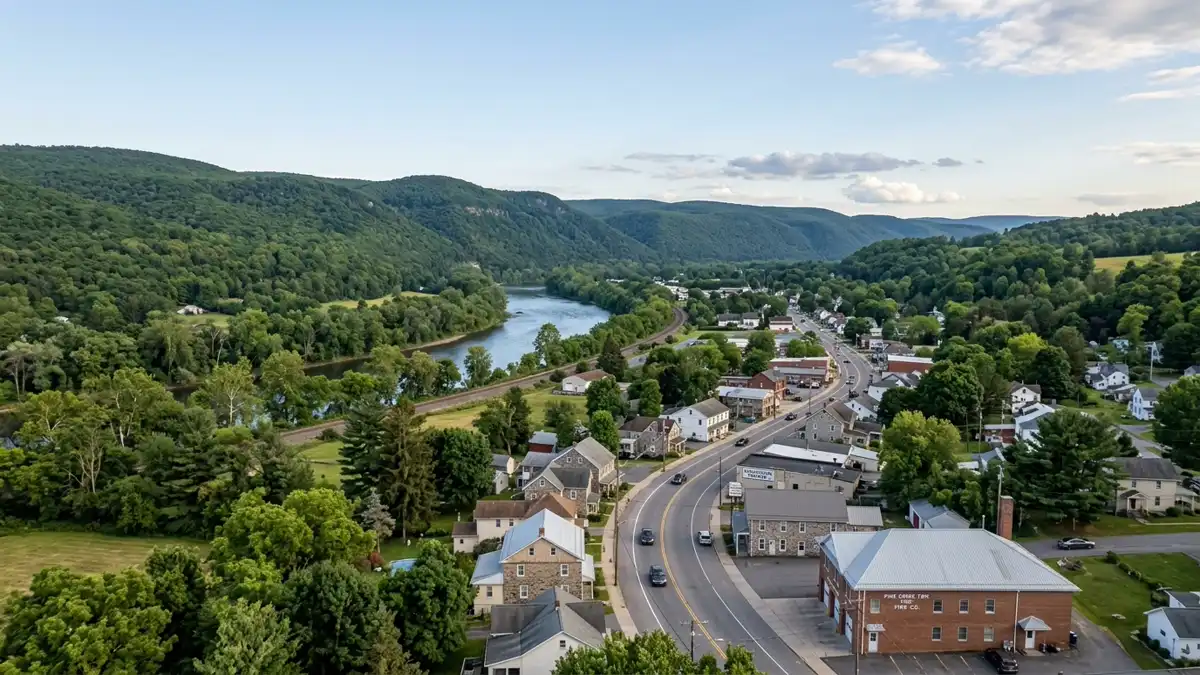 Public restroom locations mapped in Pine Creek Township, Pennsylvania — 9 facilities across the city