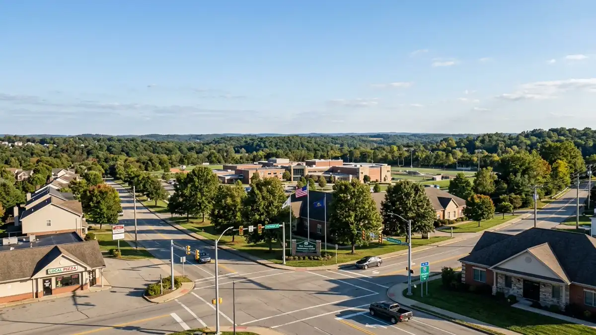 Public restroom locations mapped in Pine Township, Pennsylvania — 22 facilities across zip codes 15091, 16424