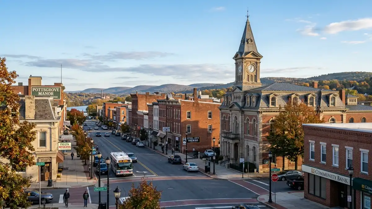 Public restroom locations mapped in Pottstown, Pennsylvania — 8 facilities across zip codes 19464