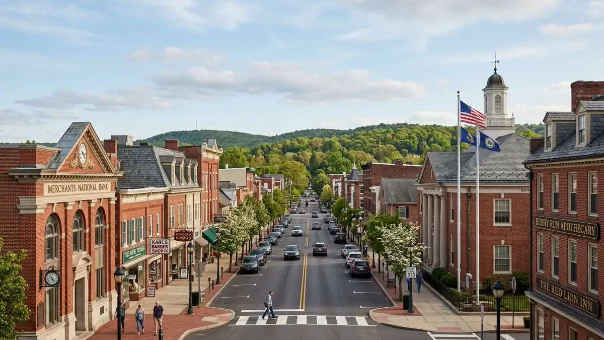 Public restroom locations mapped in Quakertown, Pennsylvania — 8 facilities across zip codes 18951