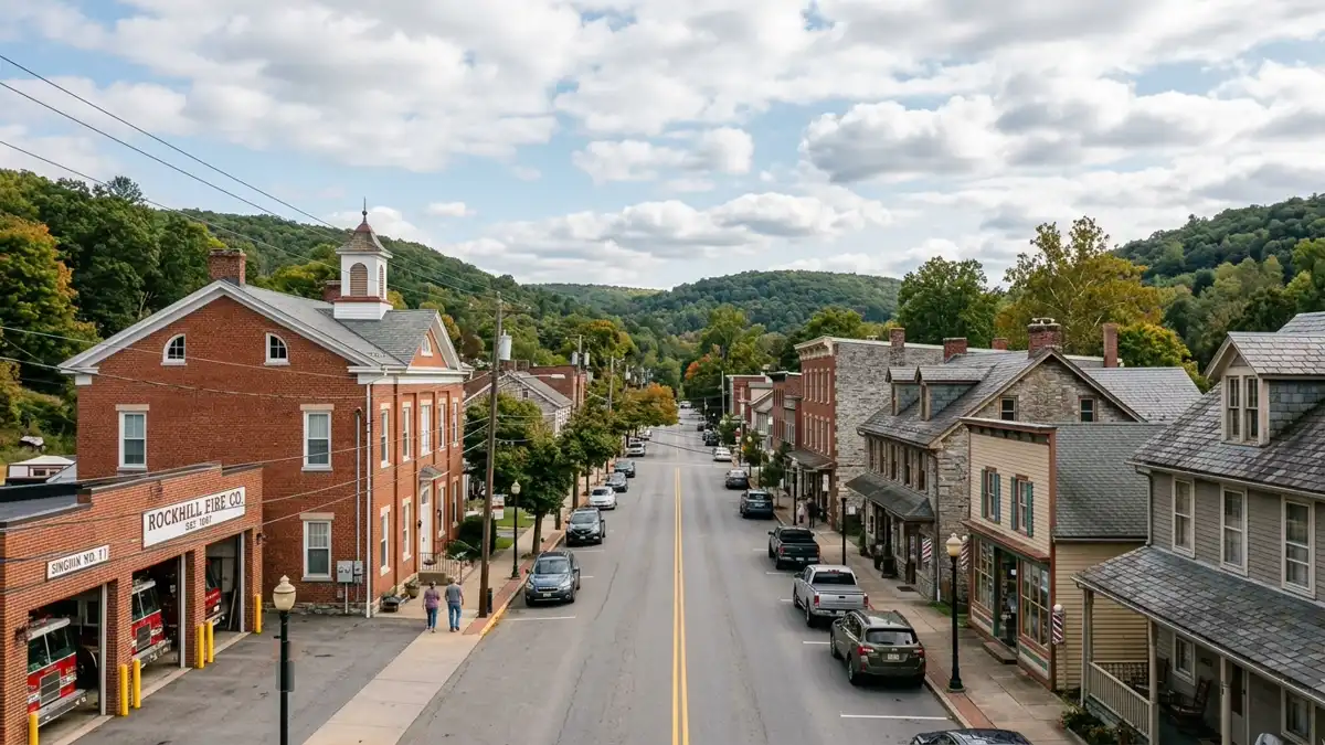 Public restroom locations mapped in Rockhill, Pennsylvania — 4 facilities across zip codes 17249