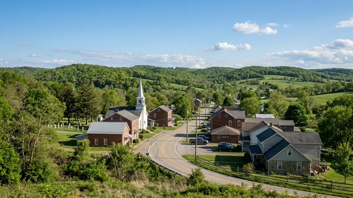 Public restroom locations mapped in Springhill Township, Pennsylvania — 14 facilities across zip codes 15467
