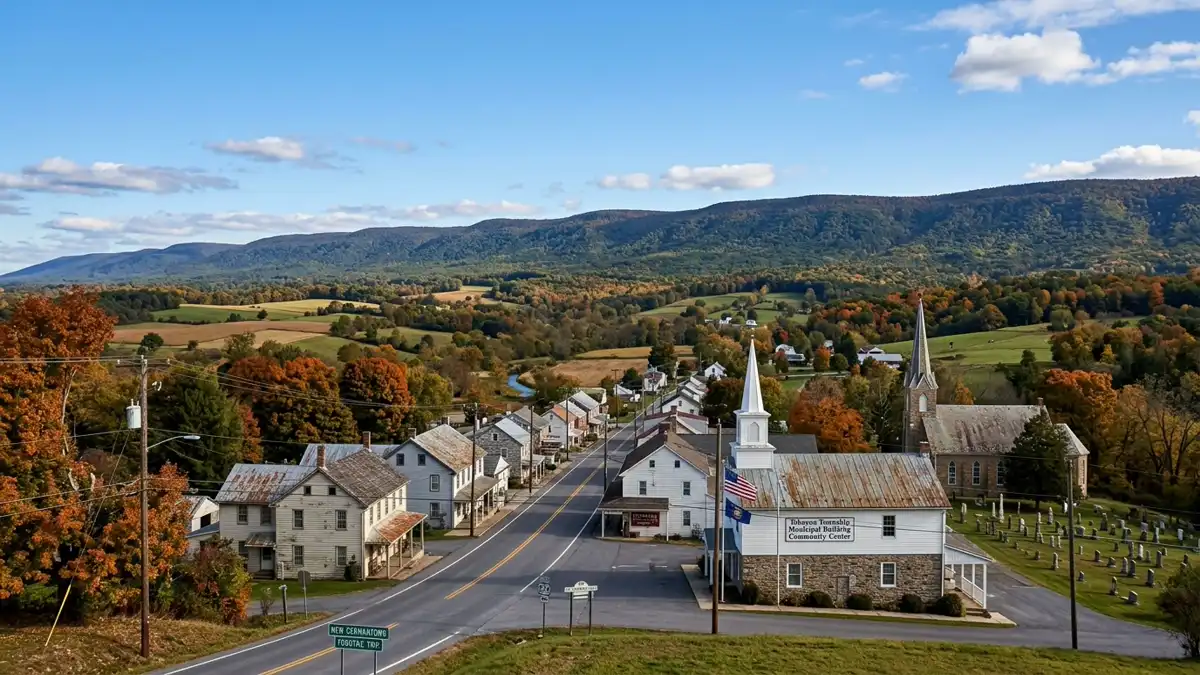 Public restroom locations mapped in Toboyne Township, Pennsylvania — 17 facilities across zip codes 17071