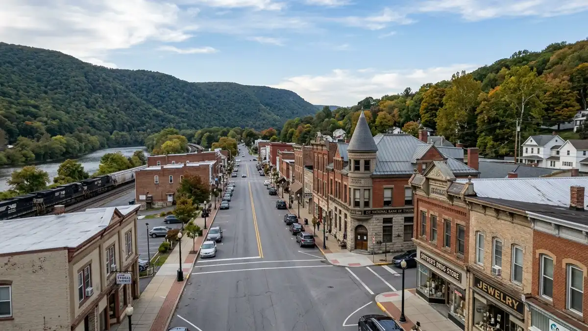 Public restroom locations mapped in Tyrone Township, Pennsylvania — 17 facilities across zip codes 17047