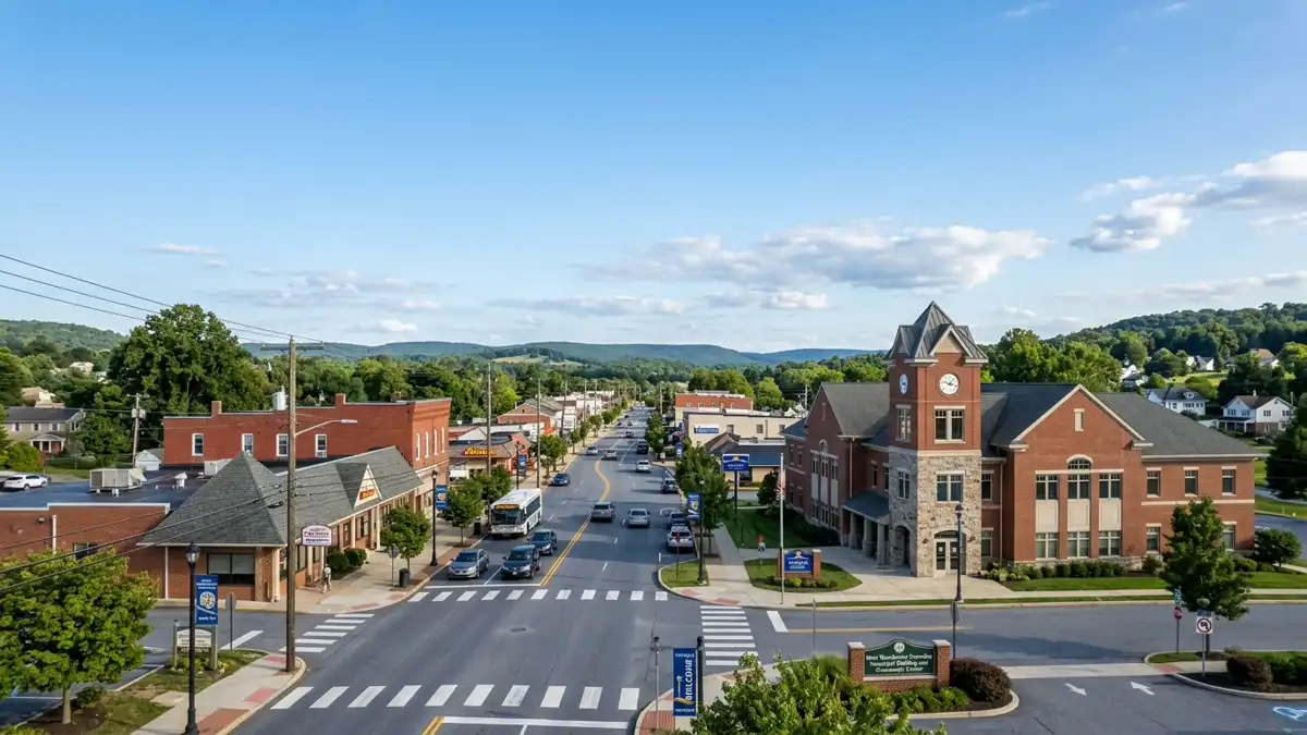 Public restroom locations mapped in West Manchester Township, Pennsylvania — 7 facilities across zip codes 17404
