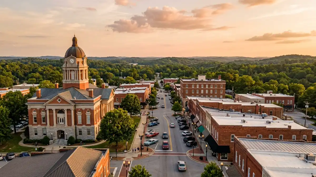 Public restroom locations mapped in Anderson, South Carolina — 19 facilities across zip codes 19621, 29621, 29624