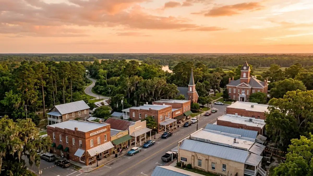 Public restroom locations mapped in Hampton County, South Carolina — 1 facility across the city