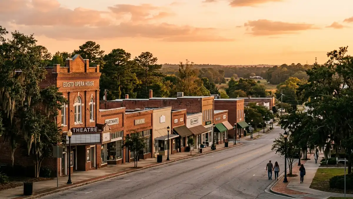 Public restroom locations mapped in Orangeburg County, South Carolina — 16 facilities across the city