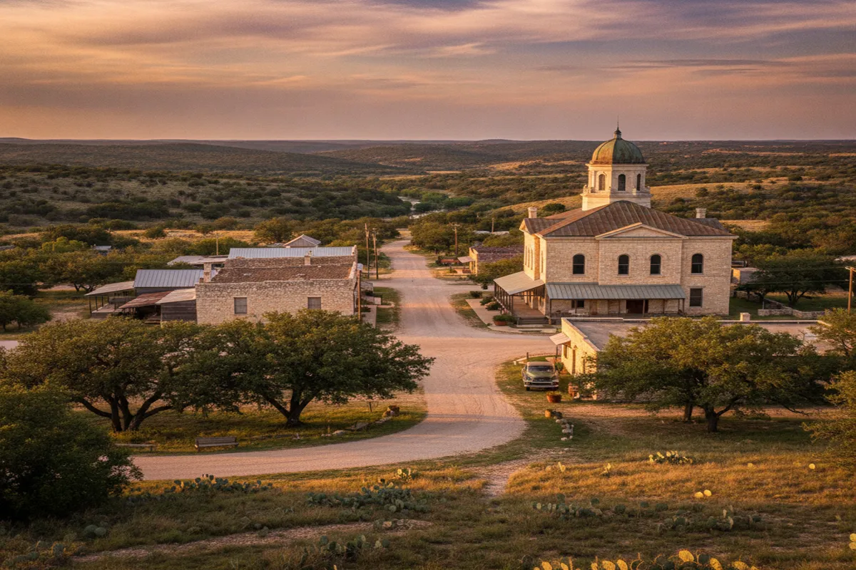 Public restroom locations mapped in Blanco County, Texas — 17 facilities across zip codes 78636