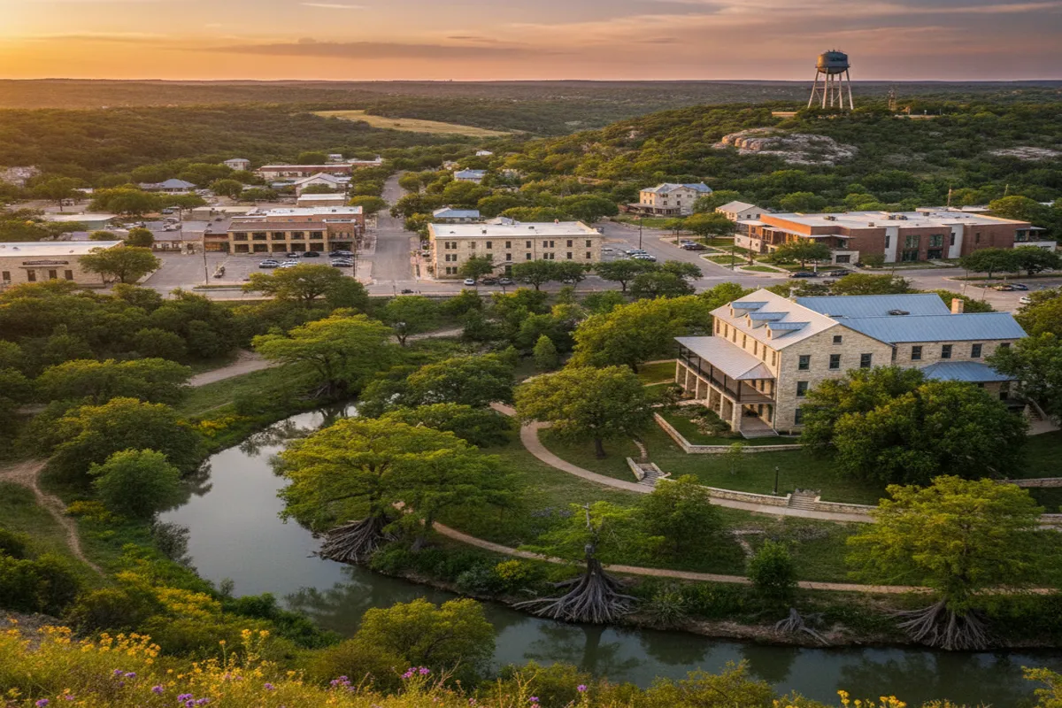 Public restroom locations mapped in Boerne, Texas — 12 facilities across zip codes 78006