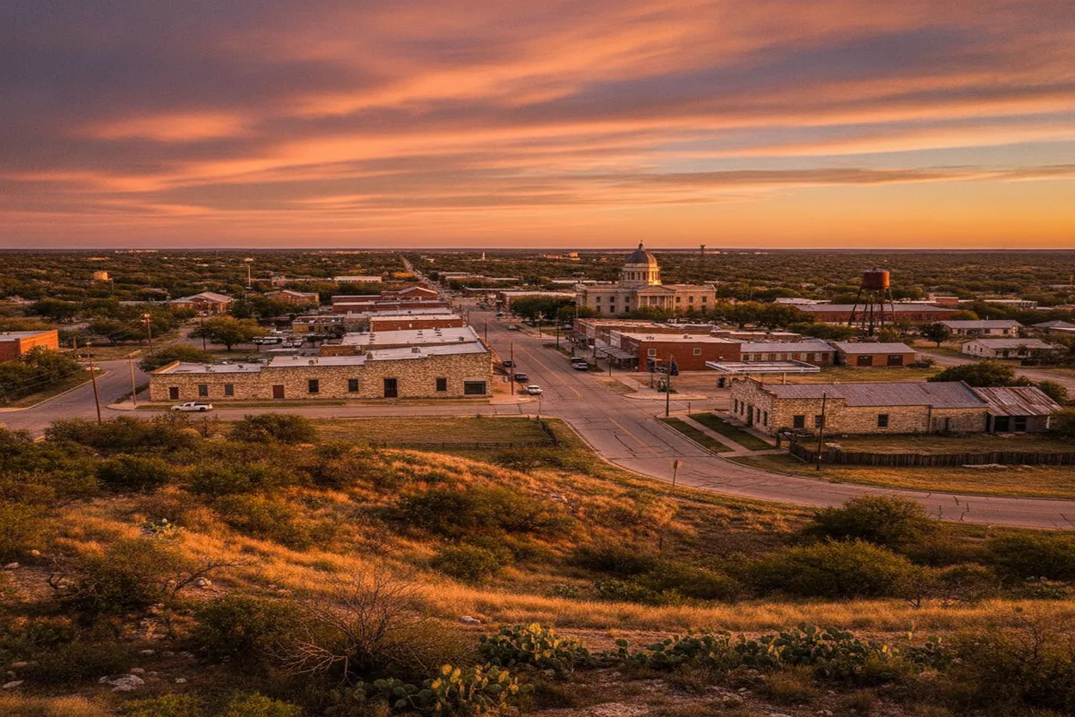 Public restroom locations mapped in Brady, Texas — 32 facilities across zip codes 76825