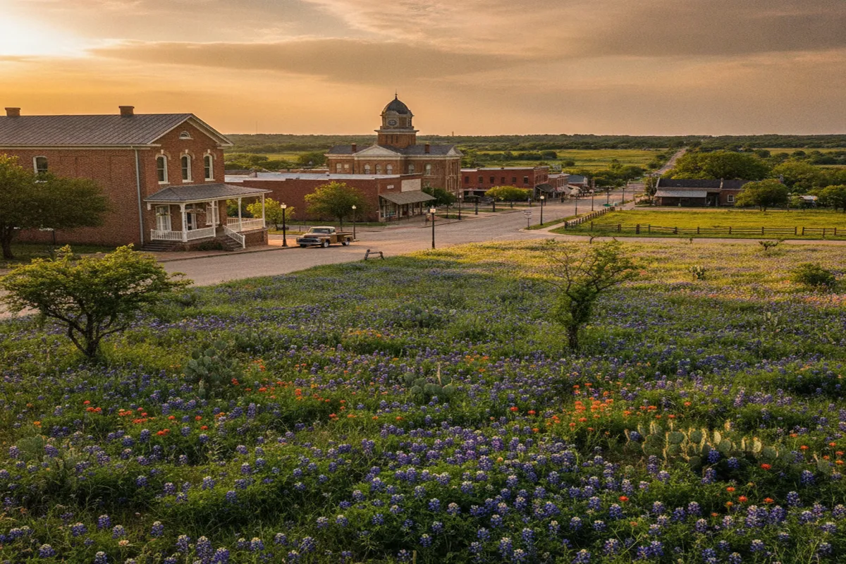 Public restroom locations mapped in Brenham, Texas — 19 facilities across zip codes 77633, 77833