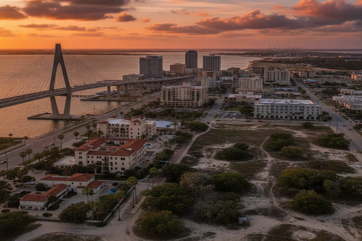 Public restroom locations mapped in Corpus Christi, Texas — 98 facilities across zip codes 78401, 78402, 78404