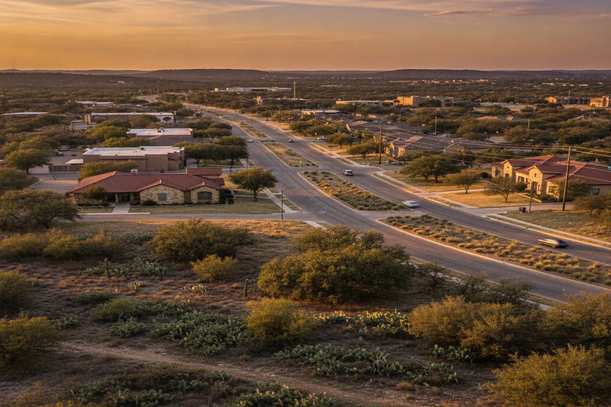 Public restroom locations mapped in Harker Heights, Texas — 9 facilities across zip codes 76548