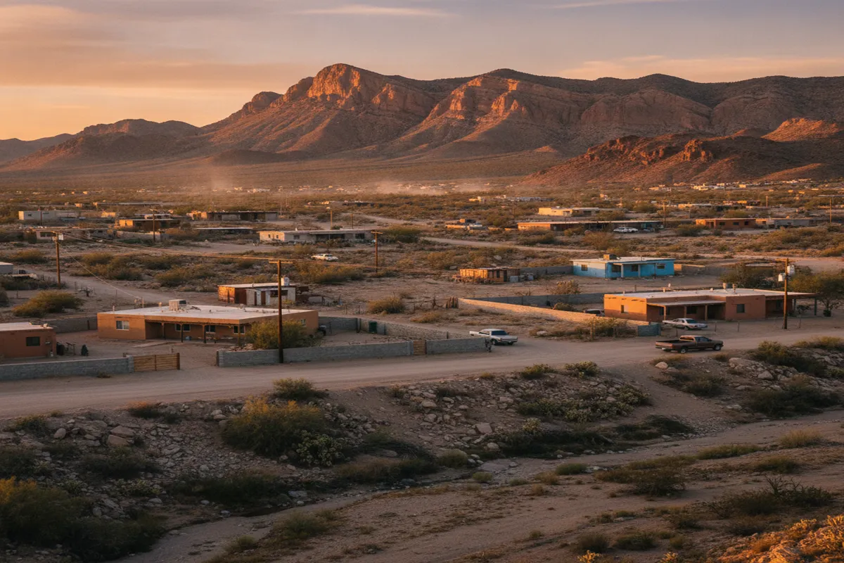 Public restroom locations mapped in Hueco Mountain Estates Number 4 Colonia, Texas — 8 facilities across the city