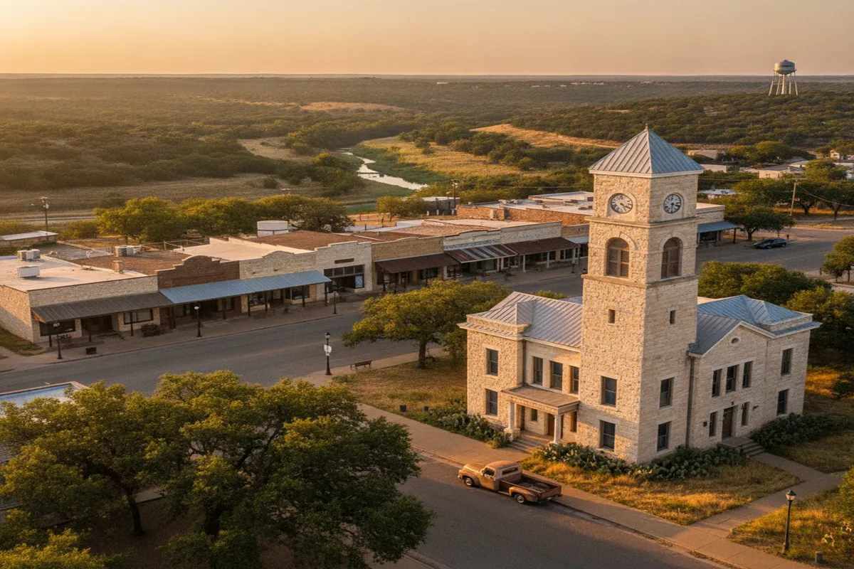 Public restroom locations mapped in Lampasas, Texas — 4 facilities across zip codes 76650