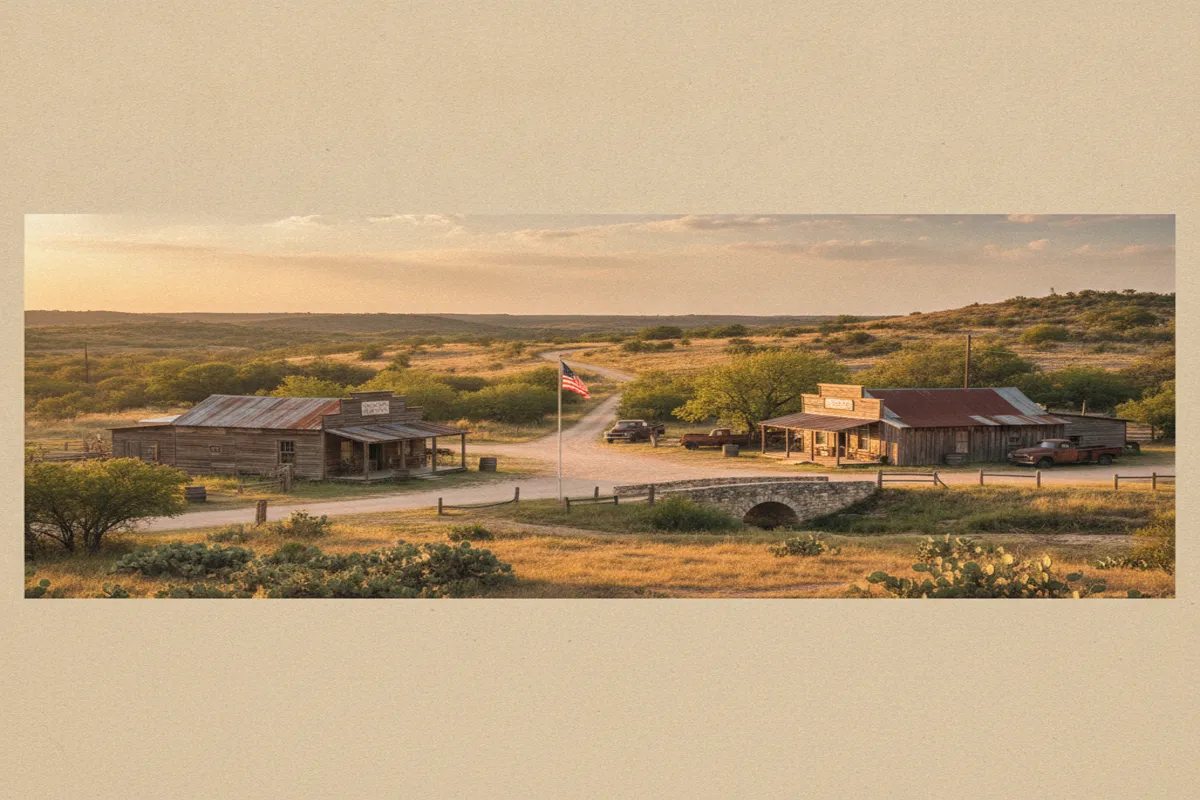 Public restroom locations mapped in Luckenbach, Texas — 3 facilities across the city
