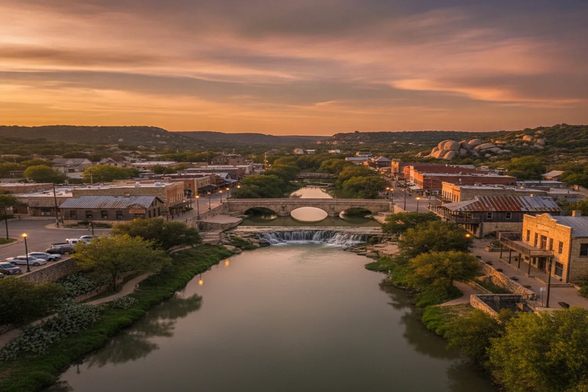 Public restroom locations mapped in Marble Falls, Texas — 4 facilities across zip codes 76654