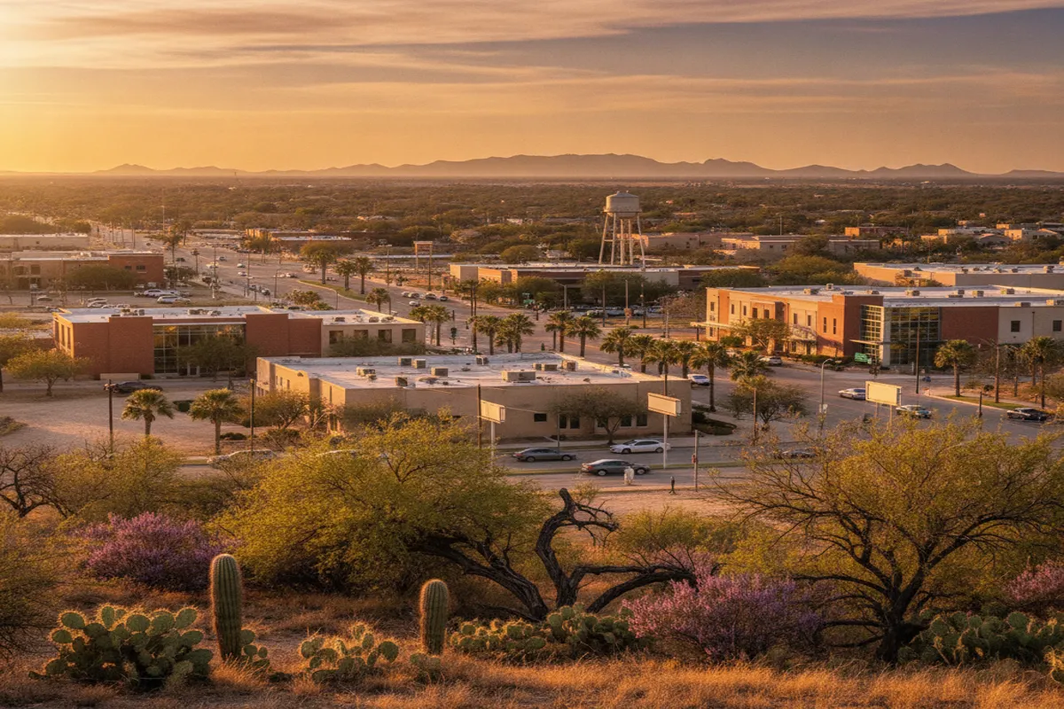 Public restroom locations mapped in Mcallen, Texas — 50 facilities across zip codes 78501, 78503