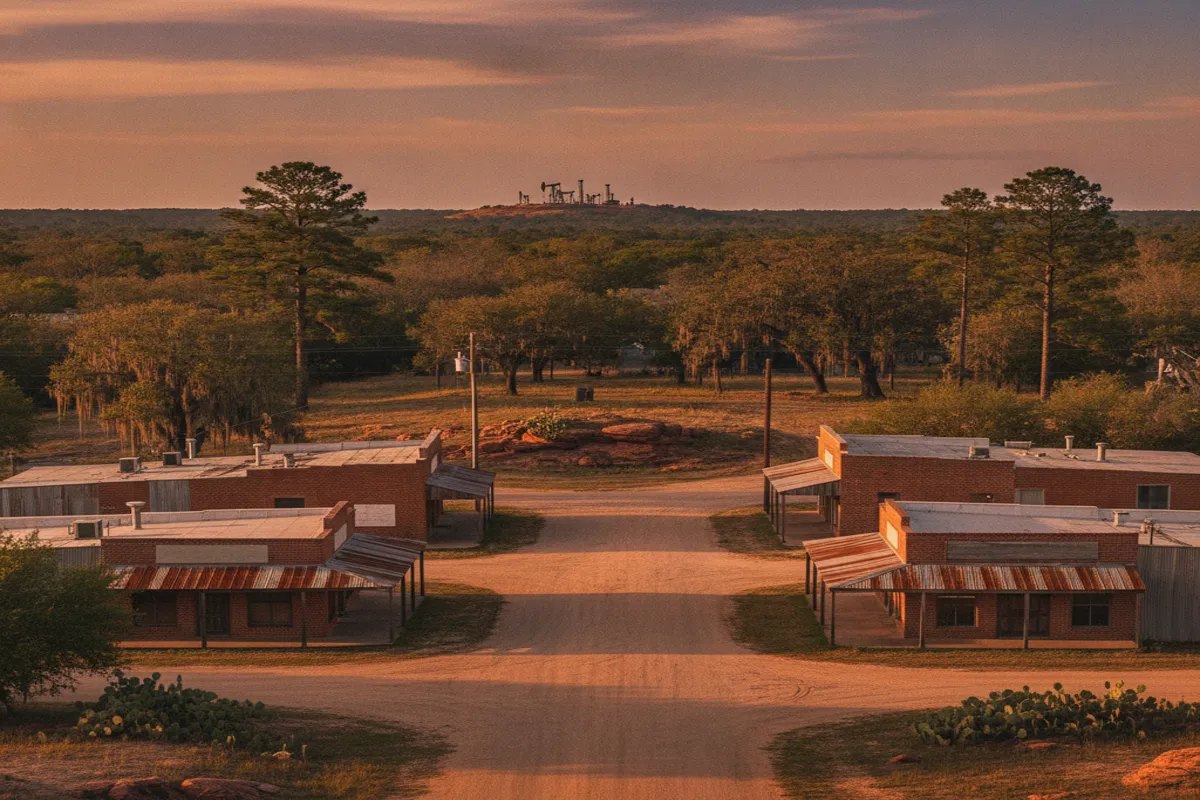 Public restroom locations mapped in Ore City, Texas — 12 facilities across zip codes 75683