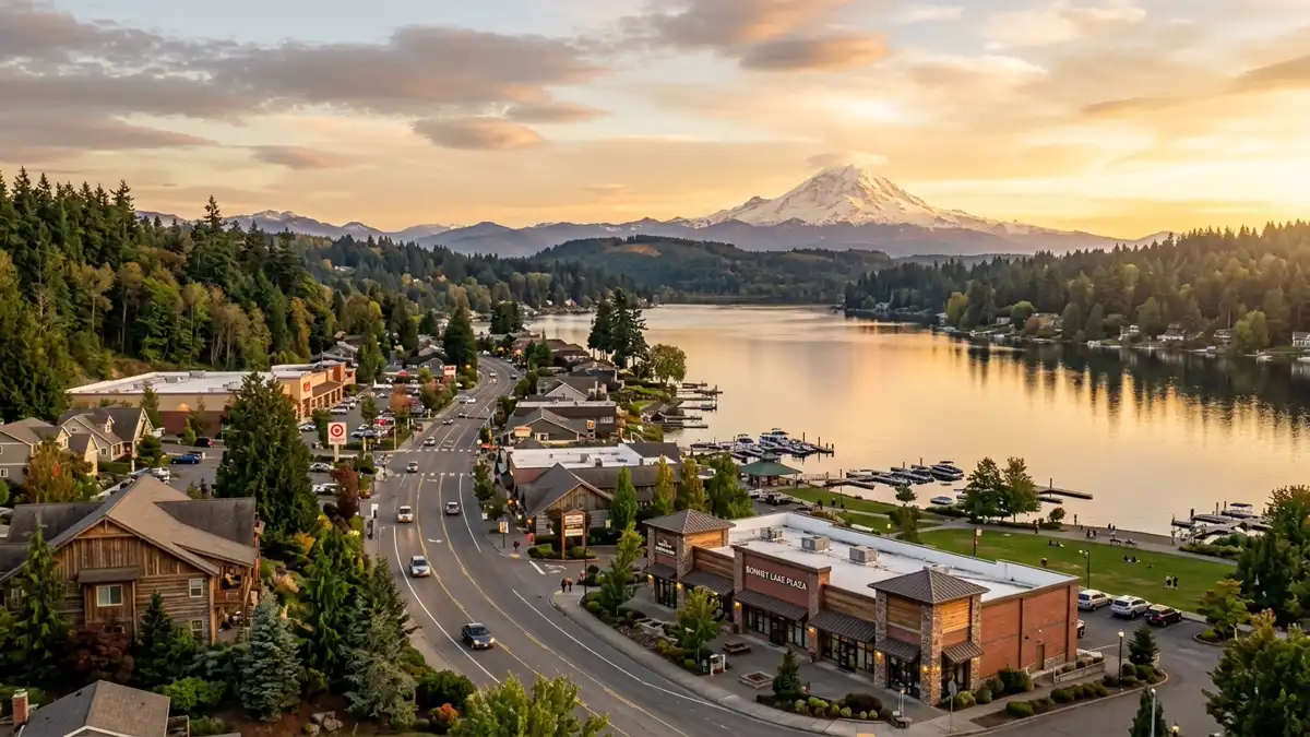 Public restroom locations mapped in Bonney Lake, Washington — 11 facilities across zip codes 98321