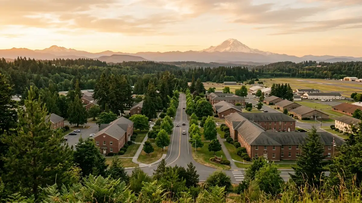Public restroom locations mapped in Fort Lewis, Washington — 4 facilities across zip codes 98430