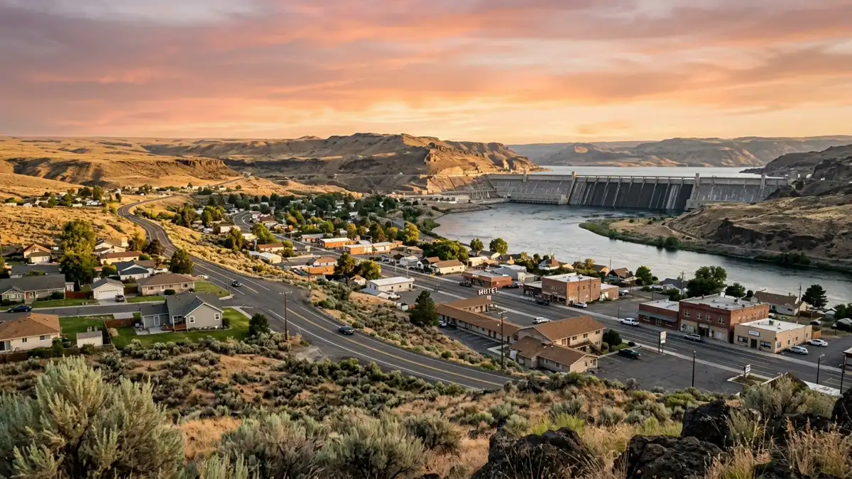 Public restroom locations mapped in Grand Coulee, Washington — 4 facilities across zip codes 99123