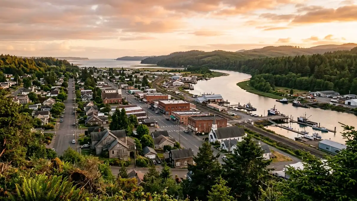 Public restroom locations mapped in Hoquiam, Washington — 15 facilities across zip codes 98550