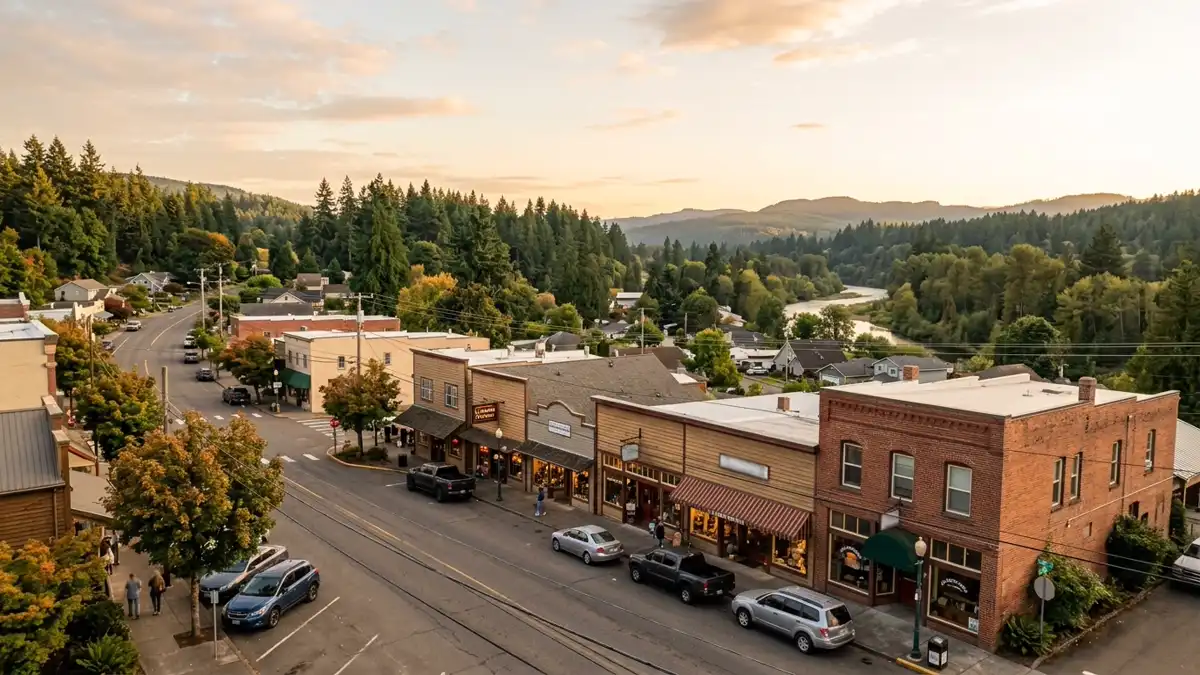 Public restroom locations mapped in La Center, Washington — 16 facilities across zip codes 98629