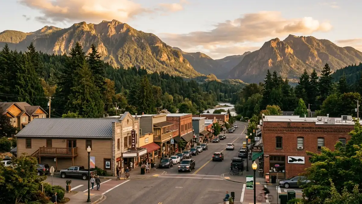Public restroom locations mapped in North Bend, Washington — 28 facilities across zip codes 98045