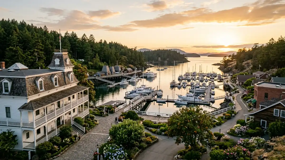 Public restroom locations mapped in Roche Harbor, Washington — 6 facilities across the city