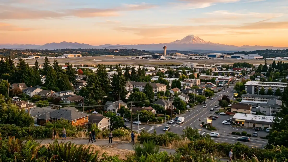 Public restroom locations mapped in Seatac, Washington — 221 facilities across zip codes 98089, 98148, 98158