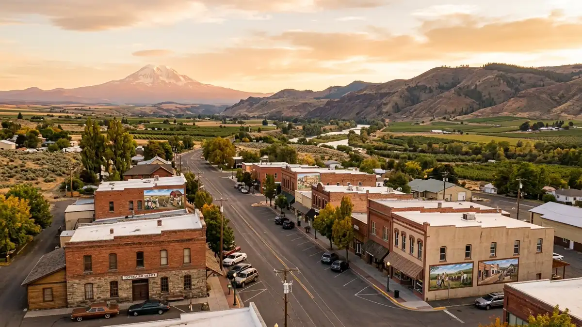 Public restroom locations mapped in Toppenish, Washington — 5 facilities across zip codes 98948