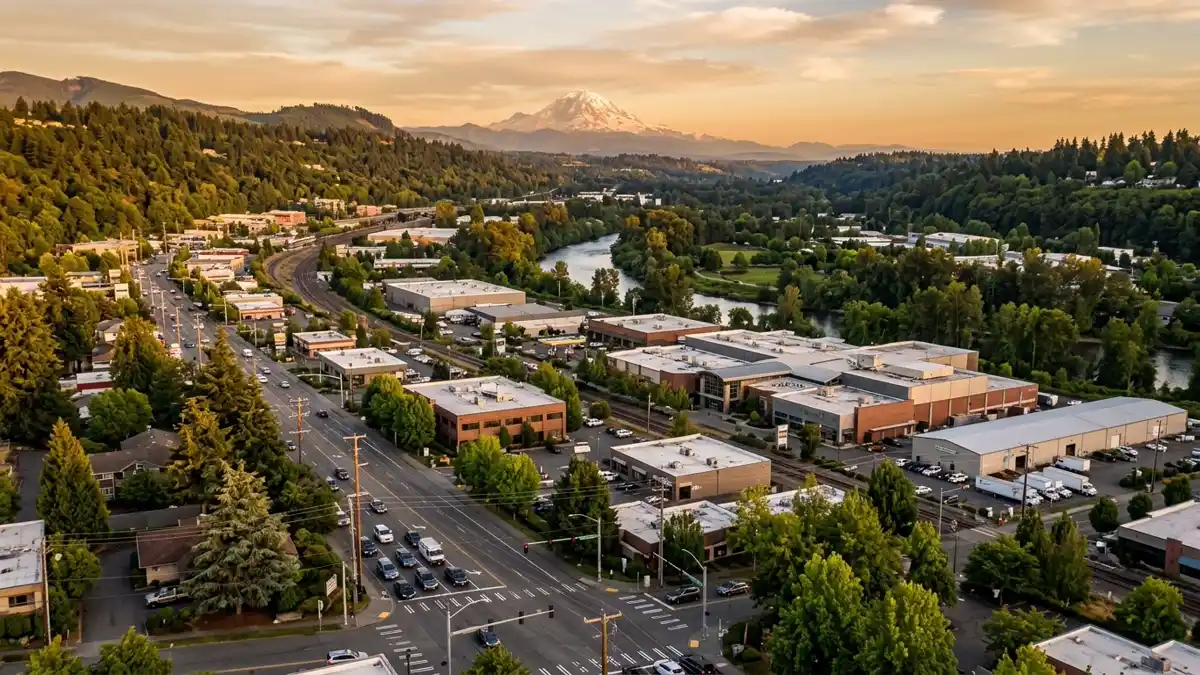 Public restroom locations mapped in Tukwila, Washington — 42 facilities across zip codes 98041, 98178, 98188
