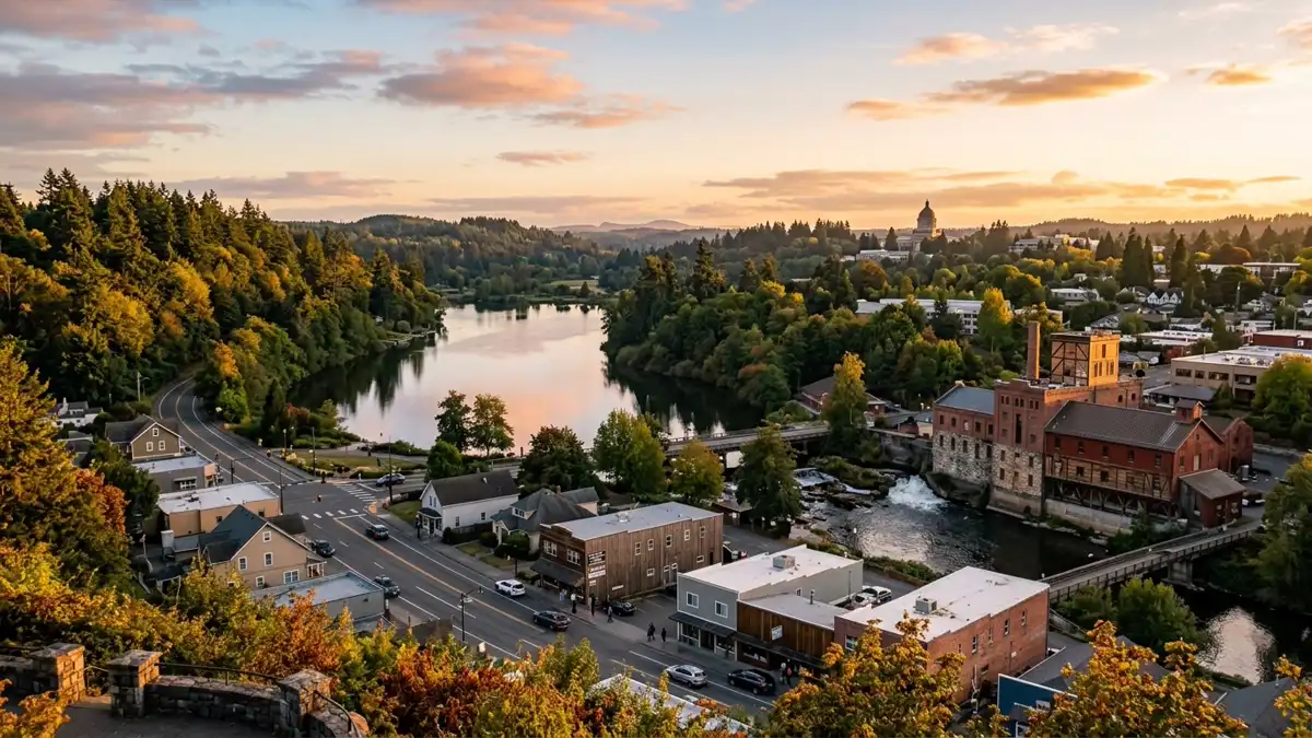 Public restroom locations mapped in Tumwater, Washington — 18 facilities across zip codes 98501, 98504, 98512