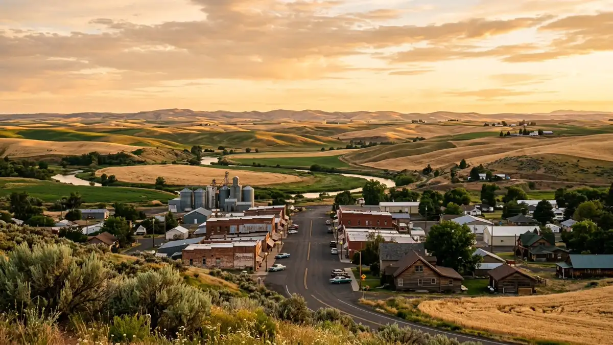 Public restroom locations mapped in Whitman County, Washington — 56 facilities across zip codes 83844, 99111, 99164