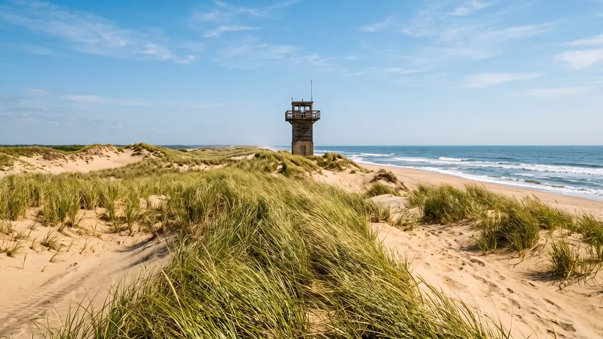 Sand dunes and beach grass at Cape Henlopen, Delaware
