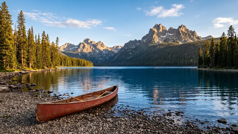 Sawtooth peaks above Redfish Lake, Idaho