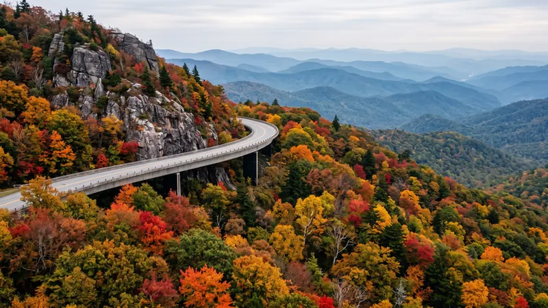 Linn Cove Viaduct on the Blue Ridge Parkway, North Carolina