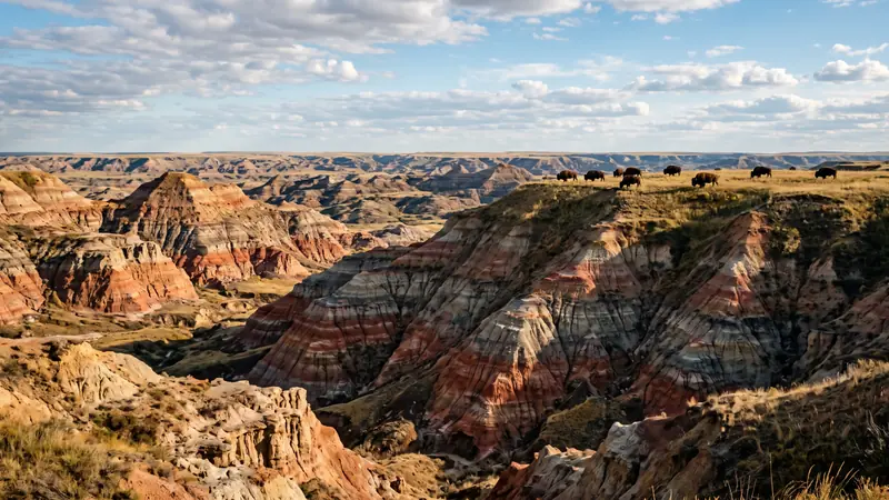 Painted badlands at Theodore Roosevelt National Park, North Dakota