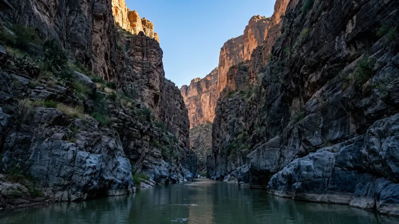 Santa Elena Canyon walls over the Rio Grande, Big Bend, Texas
