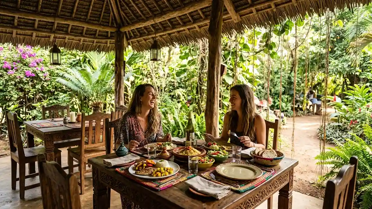 Family dining at Satu'li Canteen in Pandora at Disney's Animal Kingdom