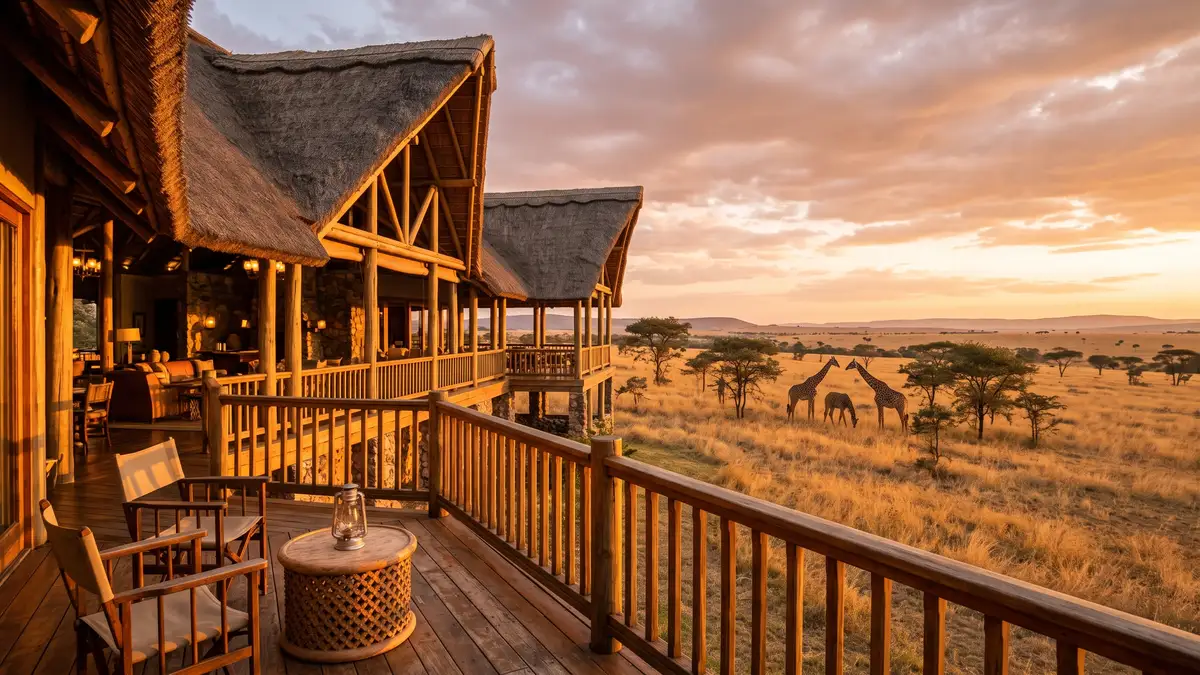 Disney's Animal Kingdom Lodge exterior with African-themed architecture and savanna viewing area