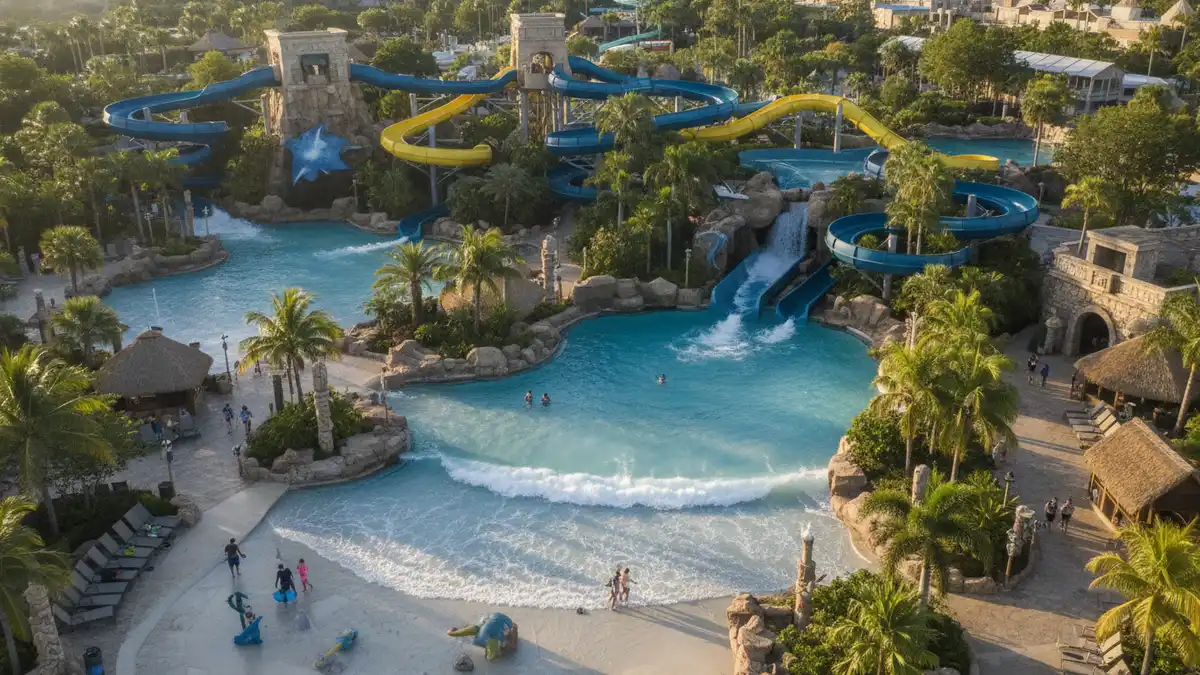 Riptide Race dueling water coaster and thrill slide complex at Aquatica Orlando