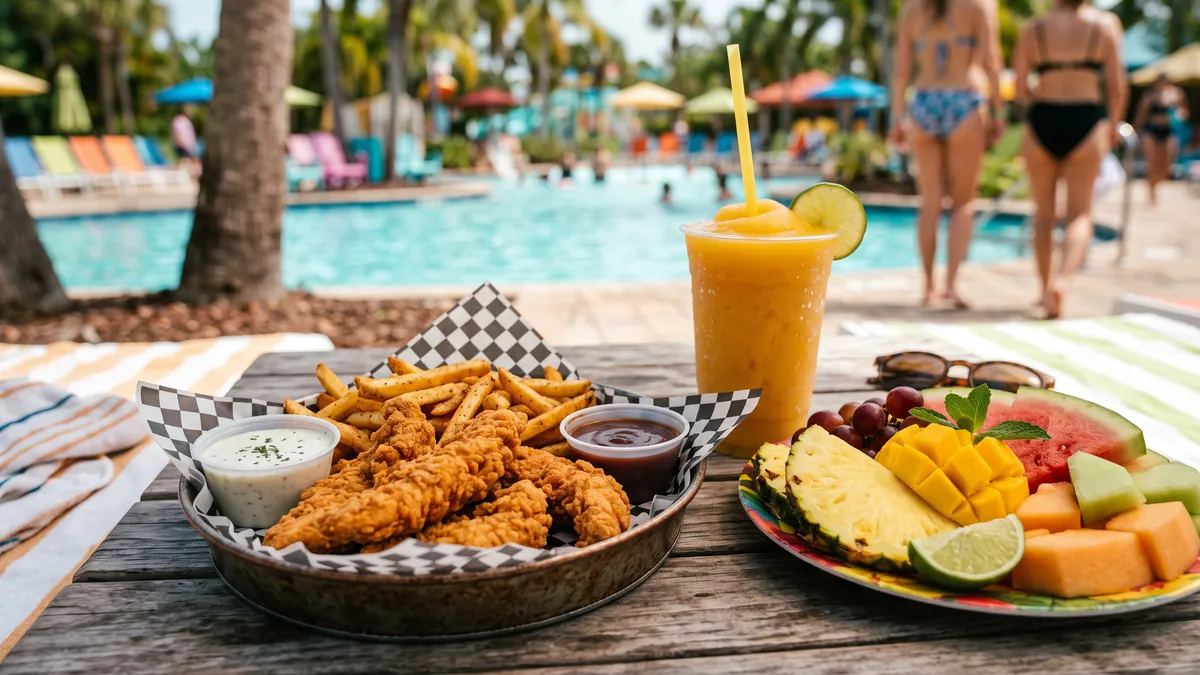 Walkabout Waters 60-foot-tall multi-level kids play structure with water features and slides at Aquatica Orlando