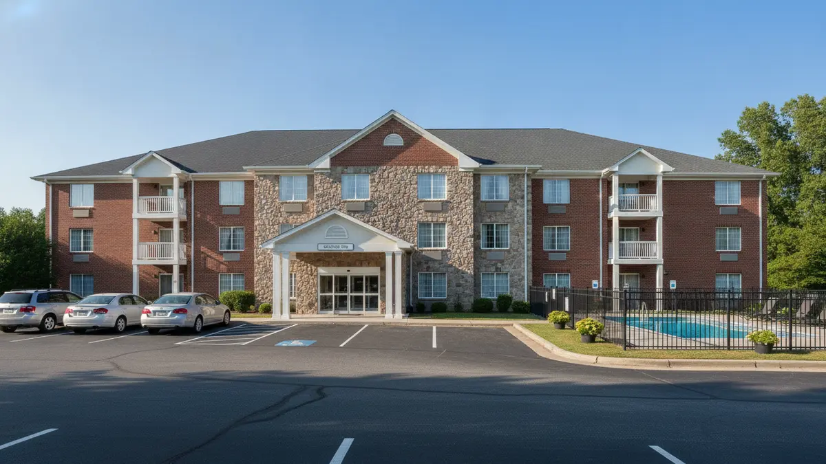 Quality Inn Williamsburg exterior with affordable rooms for families visiting Busch Gardens Virginia