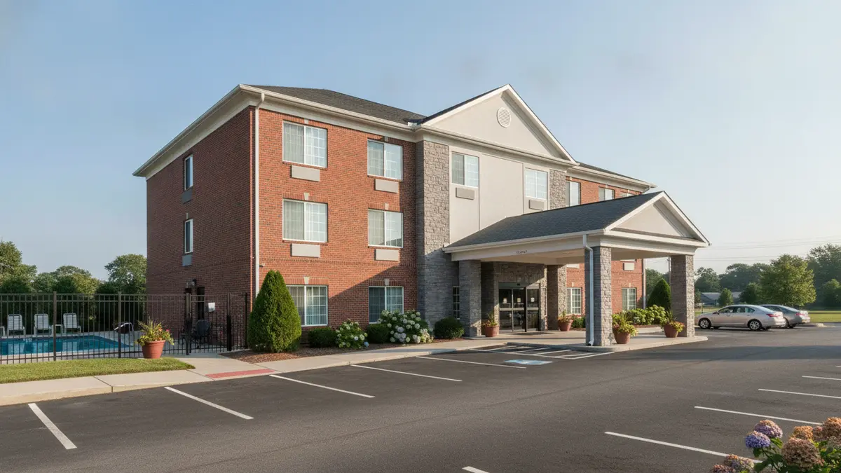 Red Roof Inn Williamsburg exterior with budget rooms near Busch Gardens and Colonial Williamsburg Virginia